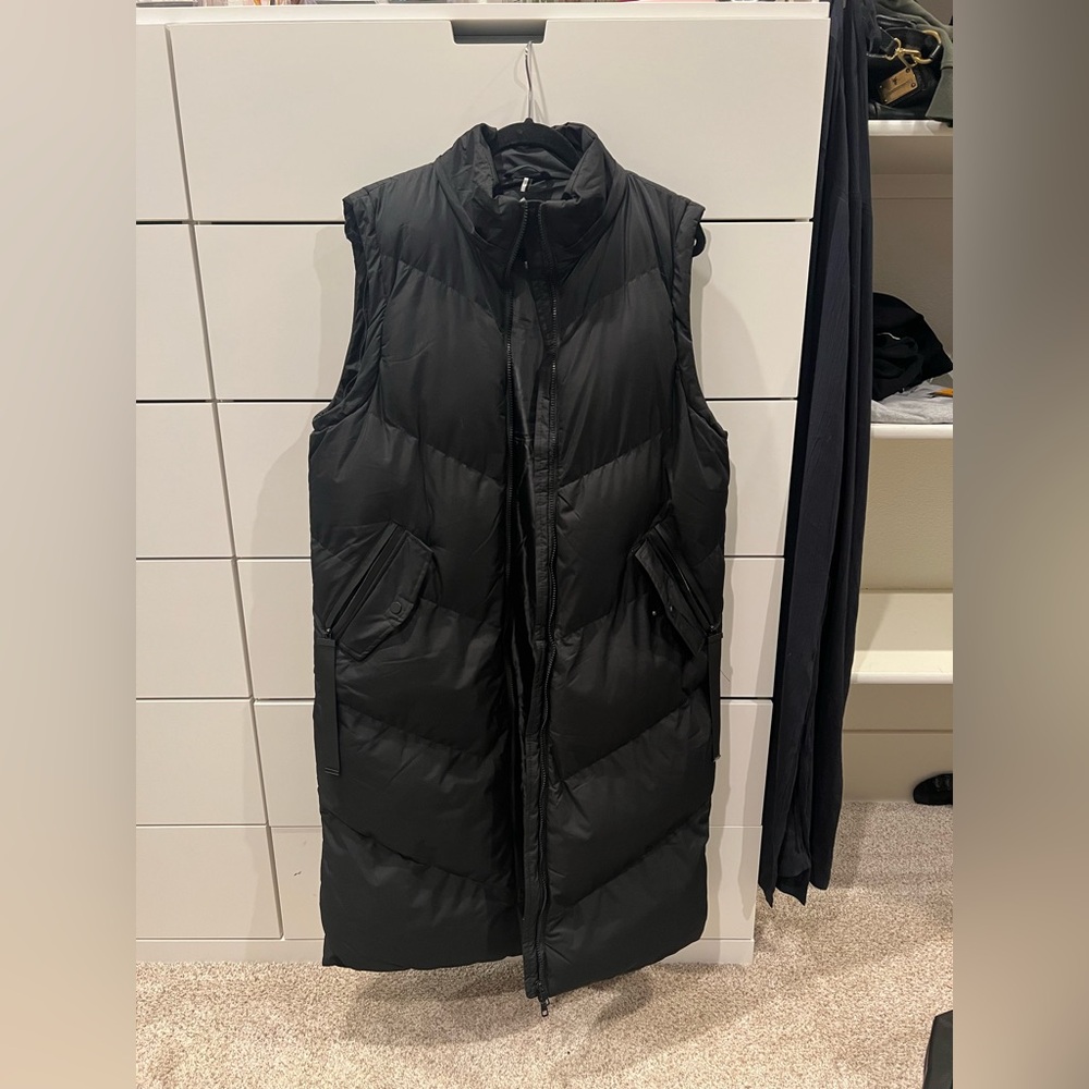 Long Black Puffer Vest - S&S Saint & Sinner